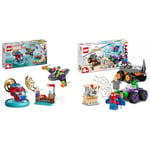 LEGO Marvel Spidey and his Amazing Friends Spidey vs. Green Goblin Super Hero Building Toy & 10782 Marvel Hulk vs. Rhino Monster Truck Showdown, Toy for Kids