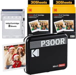 Kodak P300R Mini 3 Portable Bluetooth Photo Instant Printer + 68 Sheets Black