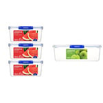 Sistema KLIP IT PLUS Récipients de conservation alimentaire | 3,35 litres & KLIP IT PLUS Récipient de conservation alimentaire | Forme rectangulaire, 7,5 litres | Boîte alimentaire empilable