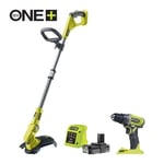 Ryobi Olt1832dd2-120 Gresstrimmer Og Drill M/batteri