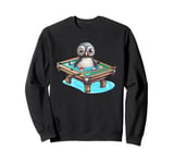 Billiards Penguin Hustler Pool Snooker Playing Pool Games Sweatshirt