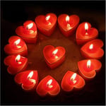 10pcs Valentines Day Candles Red Love Heart Shaped Romantic Dinner Decoration