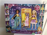 Disney Princess Le Dressing de Jasmine et Raiponce 2poupées + Accessoires Neuf