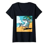 Womens Shark Fin Costume Adult Mens Womens shark boy adult costume V-Neck T-Shirt