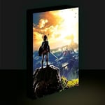 Pyramid International The Legend of Zelda Light Up Canvas (Into the Wilds Design) Large Canvas 30cm x 40cm - Official Merchandise, Black