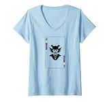 Womens Joker Clown Face V-Neck T-Shirt