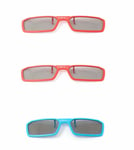 3 Pairs of Clip On 3D Glasses Red Blue Polorised For LG Tv Cinema RealD