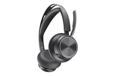 Poly Voyager Focus 2 UC - headset - med opladningsstander