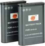 Dste 2Pcs En-El23 Replacement Li-Ion Battery For Nikon Coolpix P600 Digital Camera