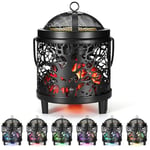 Electric Wax Melt Burner, Skull Pattern Electric Wax Melt Warmer with 7 Colour Changing LED Light,Fireplace Scented Wax Warmer Electric Wax Essential Oil Warmer for Scented Candles/Wax Cubes/Wax Tarts