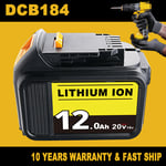 12.0Ah For DEWALT DCB184 18V Battery Li-Ion XR Slide DCB182 DCF885 DCC785 DCB200