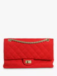 Pre-loved CHANEL 2008 Diamond-Quilted Large Canvas Shoulder Bag, Red