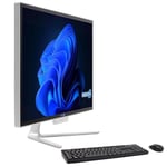 SIMPLETEK PC tout-en-un i5 jusqu'à 3,20 GHz 4 Go RAM SSD 120 Go Windows 10 Pro | Écran 24" FHD Webcam intégrée WiFi BT LAN HDMI | Ordinateur fixe maison bureau école travail