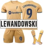 Lewandowski #9 tröja 2022-2023 Ny säsong fotbollströjor set för barn och ungdomar 2223 Barcelona Hem Vuxna Barn Komfort - Perfet 2223 Barcelona Away Kids 22(120-130CM)