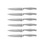 Cecotec - Set de 6 couteaux dentés professionnels pour viandeManche et lame forgés en une seule pièce d'acier.Couteaux professionnels à viande de .