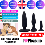 Butt Plug Set Anal Bead Beginners Training Kit Sex Toy for Women Men Anus Kit