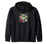 Roses Flowers British Shorthair Zip Hoodie