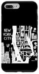 Coque pour iPhone 7 Plus/8 Plus Profitez de New York City The Big Apple Street Food Doodles Map