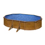 Piscine hors sol acier GRE - 527 x 327 x 122 cm - Ovale - Renforts apparents - Filtration à sable