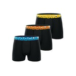 Boxer Enfant Coton, Calecon Garçon, Uni, Maille Aérée et Anti-Irritation (Lot de 3), Noir, Taille 8/10 Ans