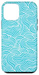 Coque pour iPhone 12 mini Motif simple bleu dessiné à la main sans couture