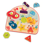 B. Toys B.Toys 45581 Sea Treasures Puzzle à emboîter Animaux Marins en Bois, Multicolore, 8 pièces, 26 x 23,5 x 2,3 cm, Convient aux Enfants à partir de 18 Mois, BX1844GZ