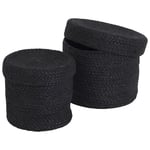 Dixie Elin Förvaringskorg Cylinder Jute 2-Pack Svart Liten