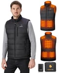 Sevdiea Gilet Chauffant Hommes avec Batterie 16000mAh 7,4V Incluse, Veste Chauffante Homme, Gilet Chauffant Moto Rechargeable-S