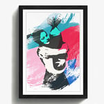 Arty Pie Framed Print Black A2 (24.5x18 Inch) Banksy Bomb Love Wall Graffiti Art V2, Wood, Multi-Colour, 60 x 42 x 2 cm