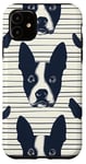 Coque pour iPhone 11 Motif chien de bétail australien bleu minimaliste blanc