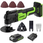 Greenworks 24V Outil multifonction G24MTK2 (Li-Ion 24V 18000 oscillations par minute, arc d'oscillation 3°, vitesse variable, avec batterie et chargeur) Exclusivité Amazon