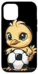 Coque pour iPhone 13 Costume de poussin Happy Soccer