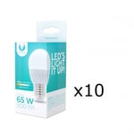 LED-lamppu E27, G45, 10W, 230V, 3000K, keraaminen 10-pack, lämmin valkoinen