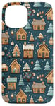 Coque pour iPhone 15 Mignon, Vacances, Hiver, Village, Noël