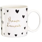 DRAEGER PARIS | Mug Black & Gold porcelaine fine "Preuve d'amour" | Idée Cadeau Amoureux, Couple, Mari, Femme Tendresse, Amitié, Famille, Anniversaire | Coffret Cadeau