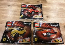 Lot 3 LEGO Ferrari Shell V-Power 250 Gto 30193 - 458 Italia 30194 - 150° Italia