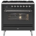 Ilve P096NE3MG 90cm Milano Dual Fuel Single Oven Range Cooker In Matt Graphite