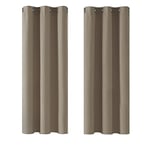 Deconovo Rideau Occultant Thermiques Anti Froid, Double Rideau Isolant Anti-Bruit, Économie d'Énergie, Idéal pour Chambre et Salon, 107x138 CM (Largeur x Hauteur), Taupe, 2 Pièces