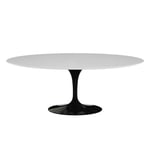 Knoll - Saarinen Oval Table - Matbord, 198 x 121 cm, Svart underrede, skiva i Vit laminat - Spisebord - Eero Saarinen - Hvit - Laminat/Metall