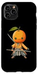 Coque pour iPhone 11 Pro Samouraï japonais orange guerrier Ukiyo Sensei Samouraï