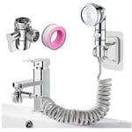 Linghhang - Ensemble Pommeau Douche pour Lavabo, 3 Modes Pommeau de Douchette de Salle de Bain Pomme de Douche à Main avec 3 Adaptateurs de Robinet,