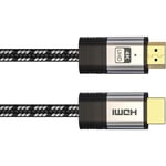 HQ-Power Câble HDMI Premium High Speed 2.0, pour une expérience visuelle et sonore optimale, avec connecteur plaqué or, textile tressé, triple