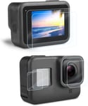 Protecteur d'écran et d'objectif HD pour GoPro Hero8 Black. 4 x protecteurs d'écran en verre trempé ultra clair 9h + 2 x films de protection écran HD (PET) Accessoires pour lentilles