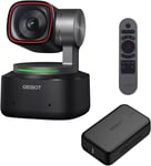 Tiny 2 Webcam 4K Combo avec Adaptateur HDMI UVC et Télécommande, Caméra avec CMOS de 1/1.5"", Suivi AI et mise au point automatique, Commande Gestuelle/Voice, Webcam pour PC, Streaming, Réunion.