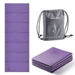 Avoalre Tapis Yoga Antidérapant et Pliable Tapis de Sport INDECHIRABLE Epais Tapis Yoga de Voyage pour Pilâtes, Gym, Aérobic, Stretching, Entraînement, Enfant et Femme avec Sac