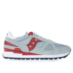 Saucony Originals Mens Shadow Original Trainers in Grey red Mesh - Size UK 8.5