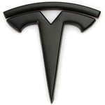 Autocollants de Voiture en métal 3D et décalcomanies Emblem Badge T Logo Tesla adaptent,Noir