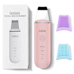 GUGUG Facial Skin Scrubber, Portable Pore Scrubber, Face Spatula with 4 Modes, Blackhead Scraper for Facial Deep Cleansing, 2 Silicone Covers Included