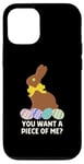 Coque pour iPhone 12/12 Pro You Want A Piece Of Me Chemise de Pâques Motif lapin chocolat