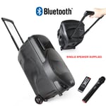 15" Portable PA System with Trolley & Wheels Powered Speaker & UHF Microphone